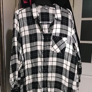 Checkered shirt swing dress